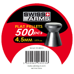 SWISS ARMS High Grade Flat 4.5 mm švininės kulkelės, 500 vnt.